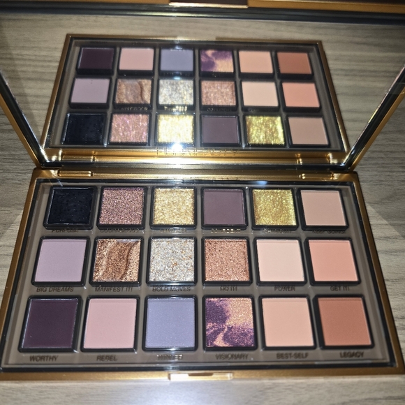 HUDA BEAUTY Other - HUDA BEAUTY Eyeshadow Palette with Gold, Purple, and Black Shades
